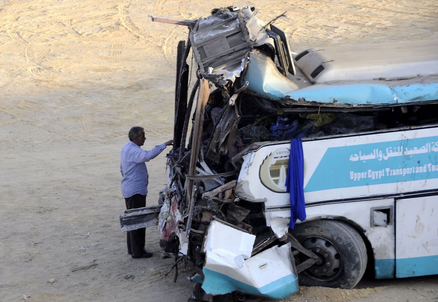 Avariisse sattunud Egiptuse buss. Pilt on illustreeriv.