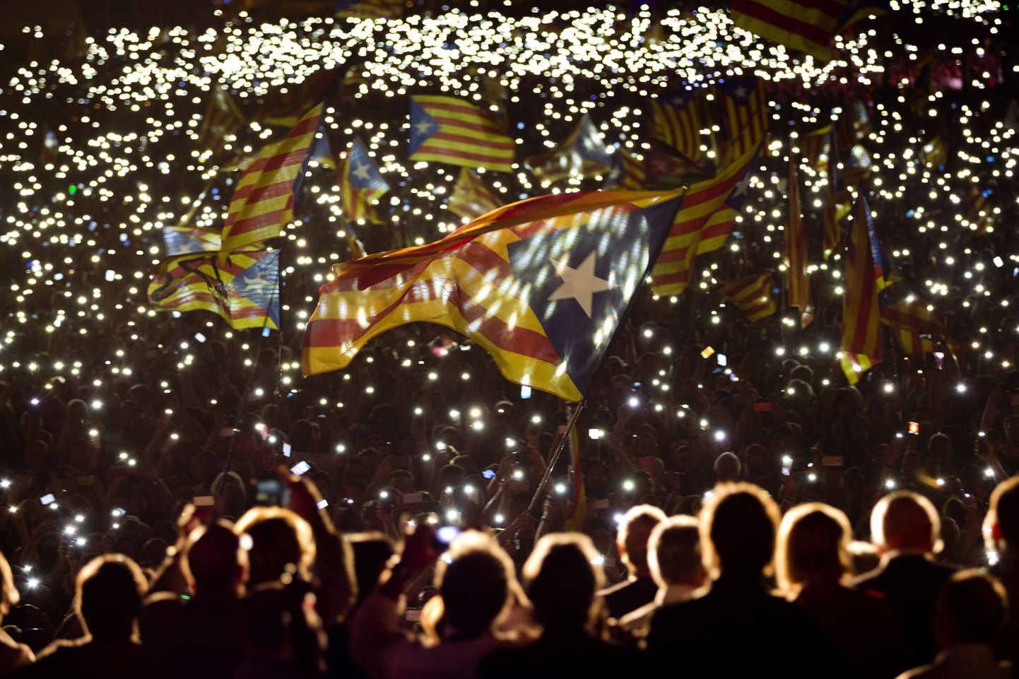Iseseisvuslaste meeleavaldus Kataloonias.