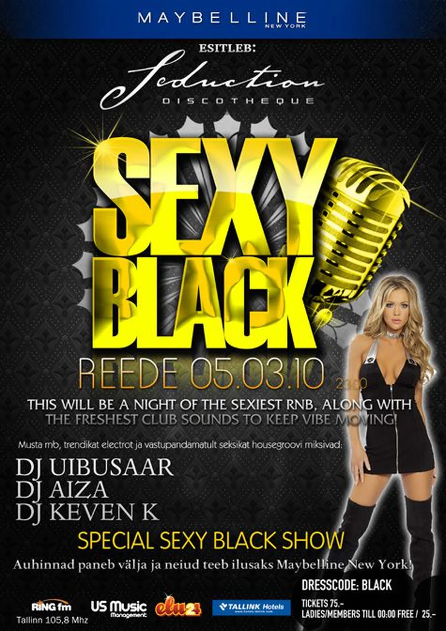Seduction Discotheque avab uksed eriüritusele SEXY BLACK!