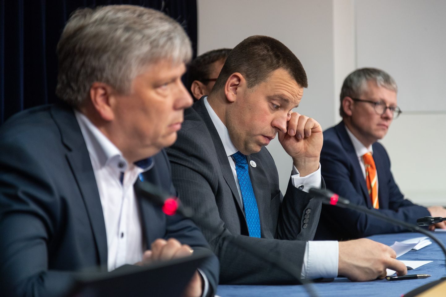 Valitsuse pressikonverents.
Pildil vasakult Siim Kiisler, Jüri Ratas, Janek Mäggi.
