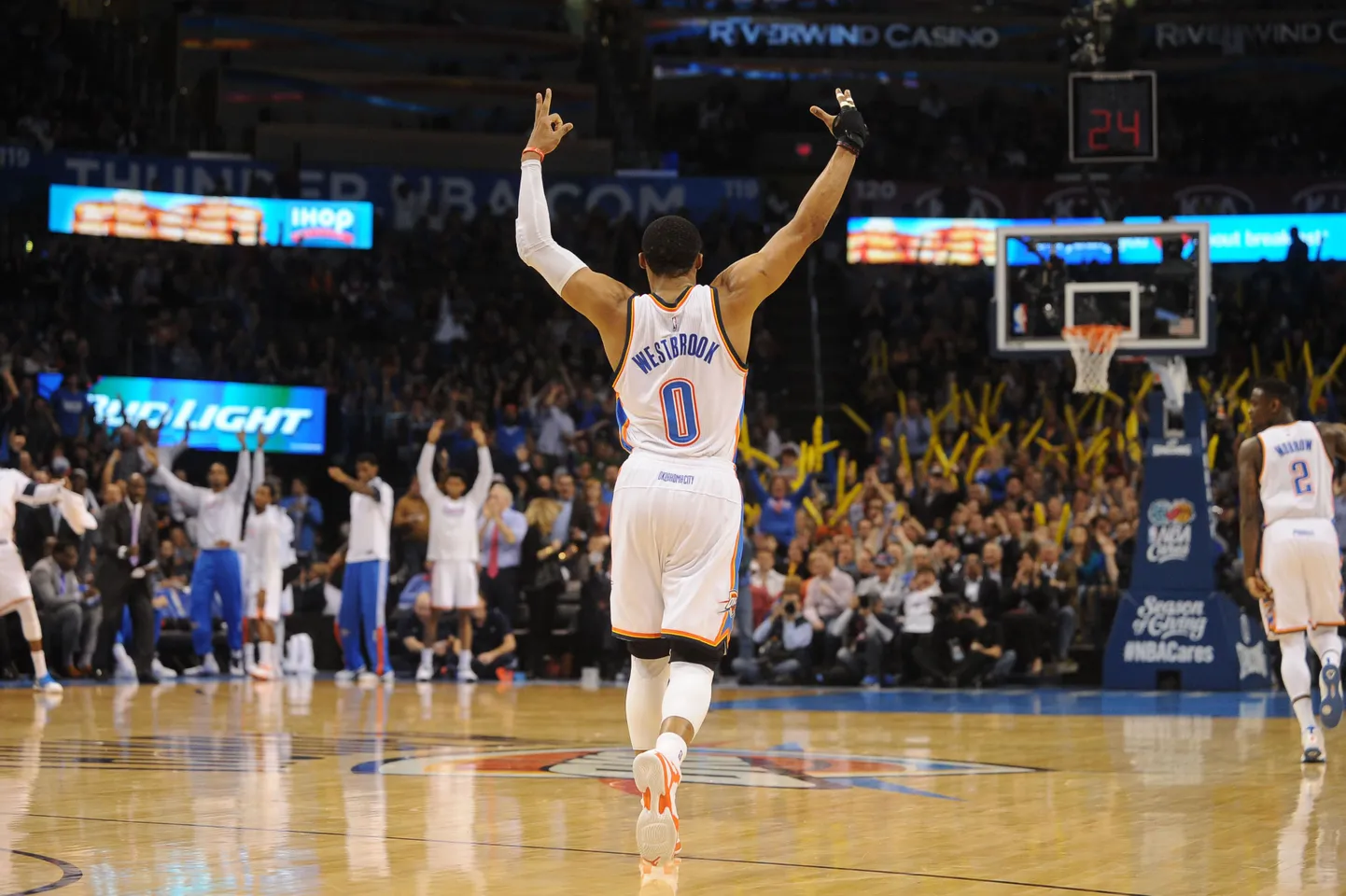 Oklahoma City Thunderi mängumees Russell Westbrook.