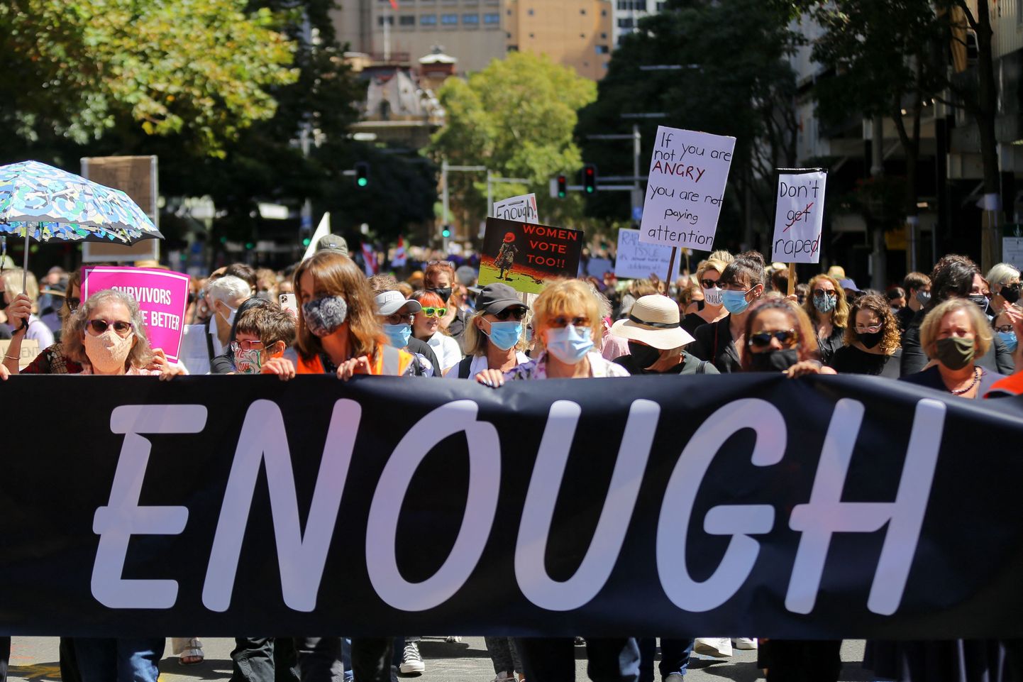 Seksuaalse vägivalla ja soolise ebavõrdsuse vastane meeleavaldus Sydneys 15. märtsil.