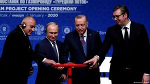Стамбул, 8 января 2020. Лидеры Болгарии, России, Турции и Сербии дают старт "Турецкому потоку"