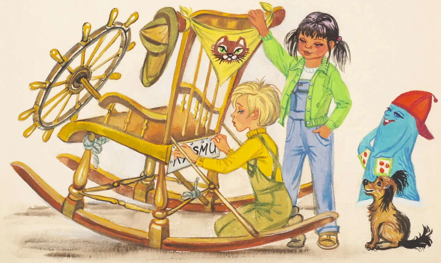 Ka illustratsioonid raamatust "Une-Mati rannakülas" on näitusel väljas.