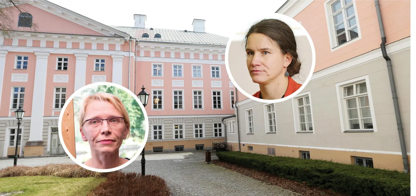 Tartu ülikooli rektoraat tegutseb peahoone teisel korrusel. Augustist täidab seal õppeprorektori vastutusrikast ametit Aune Valk (üleval), senine õppeprorektor Anneli Saro jätkab tööd aga teatriteaduse professorina.