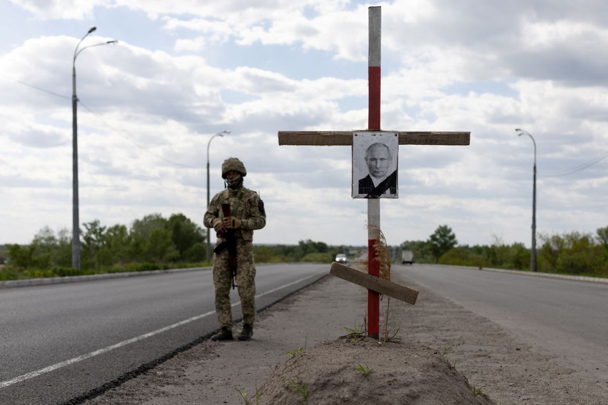 Ukraiņu karavīru postenis pie Dnipro