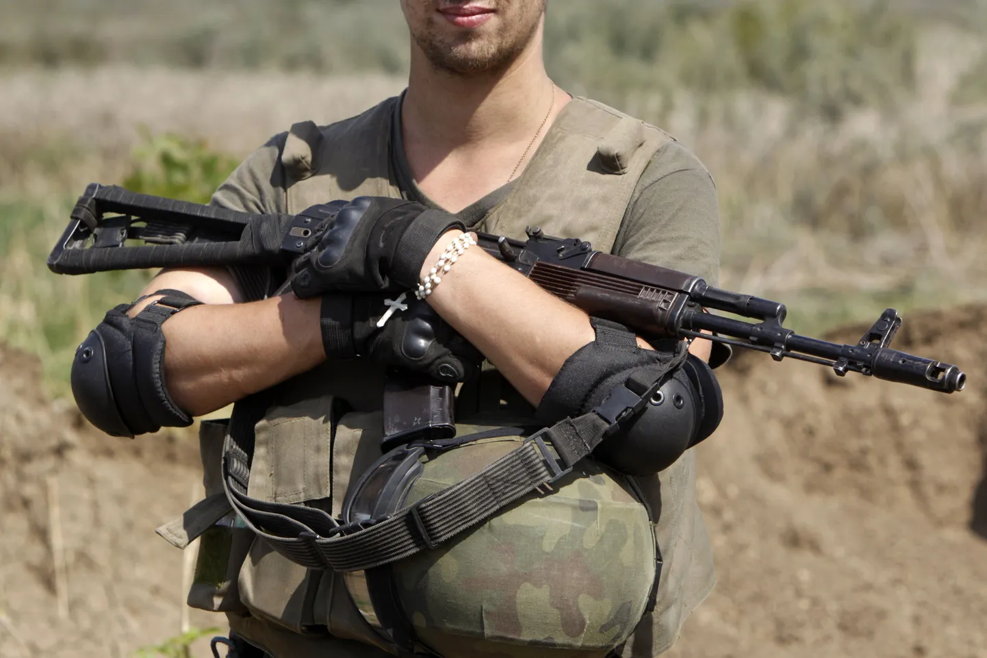 Ukraina sõdur Luganskis asuvas militaarlaagris.