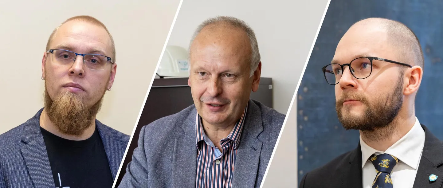 Viljandi linnapea Johan-Kristjan Konovalov (paremal) kinnitas, et kärpepoliitika sulgemisi ette ei näe. Abilinnapead Kalvi Märtin (keskel) ja Are Tints lisasid, et koondamisi plaanis pole ning kokkuhoiupoliitikat tehakse ühiselt iga sammu läbi mõeldes.
