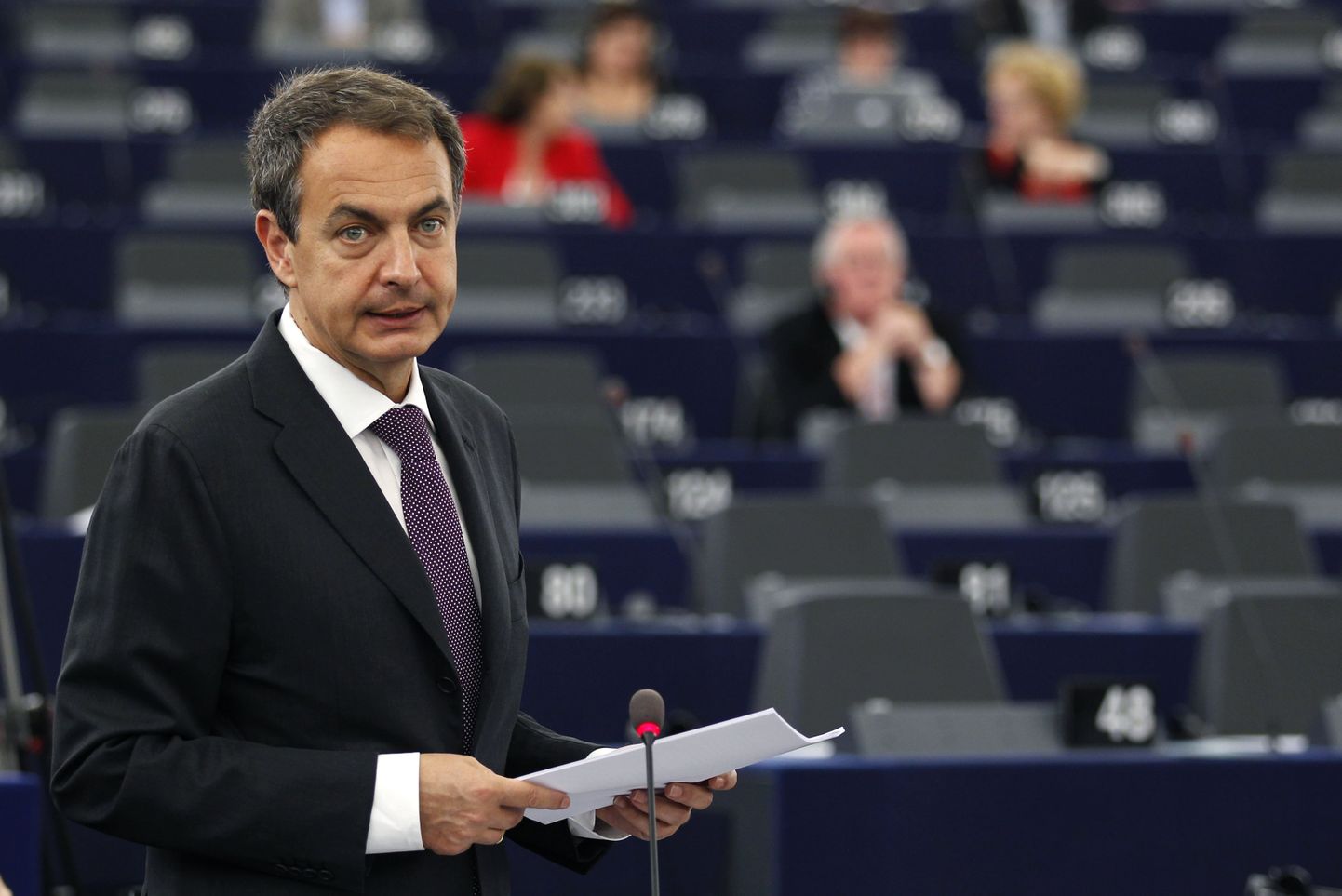Hispaania peaminister Jose Luis Rodriguez Zapatero europarlamendi ees.