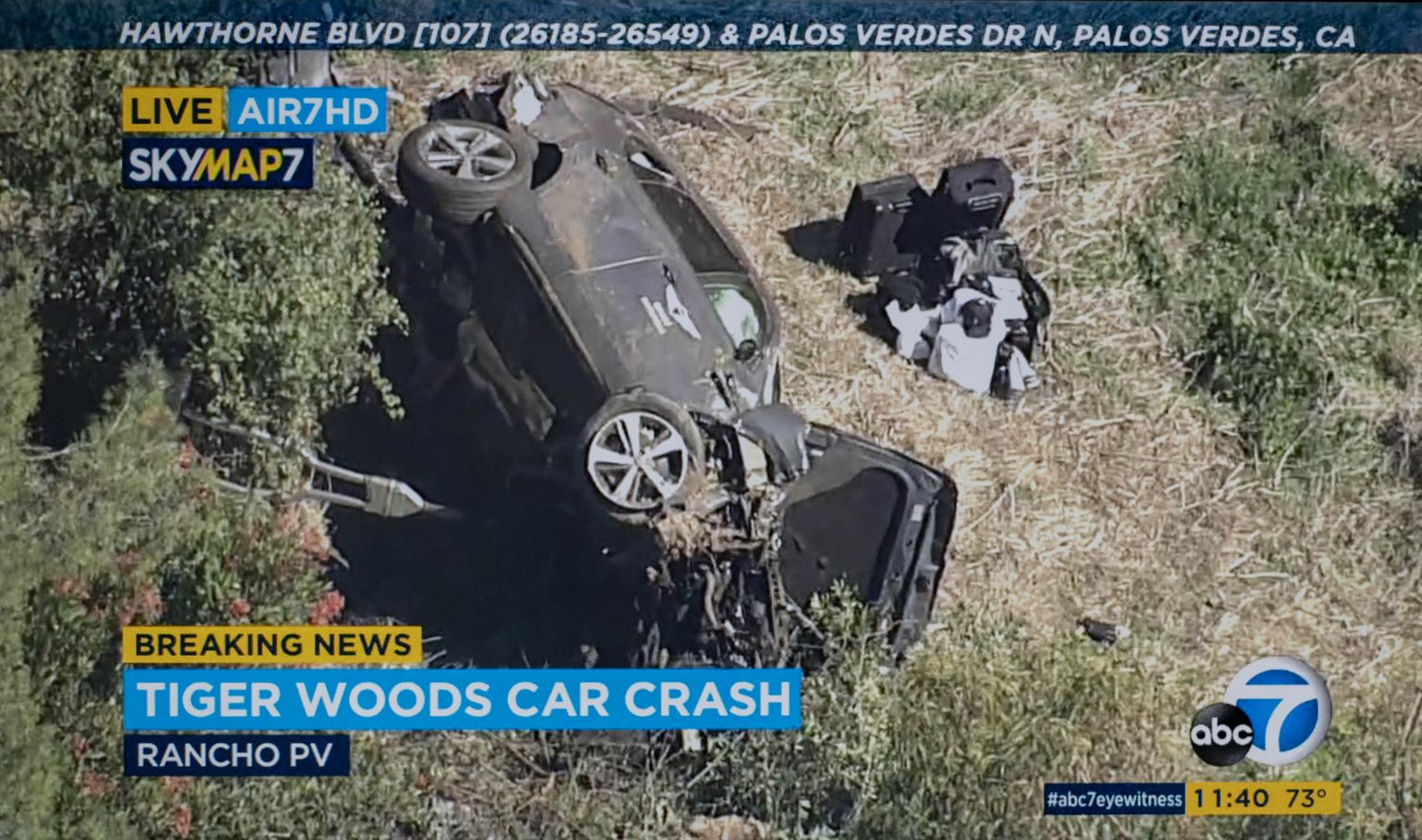 Tiger Woodsi auto pärast avariid.
