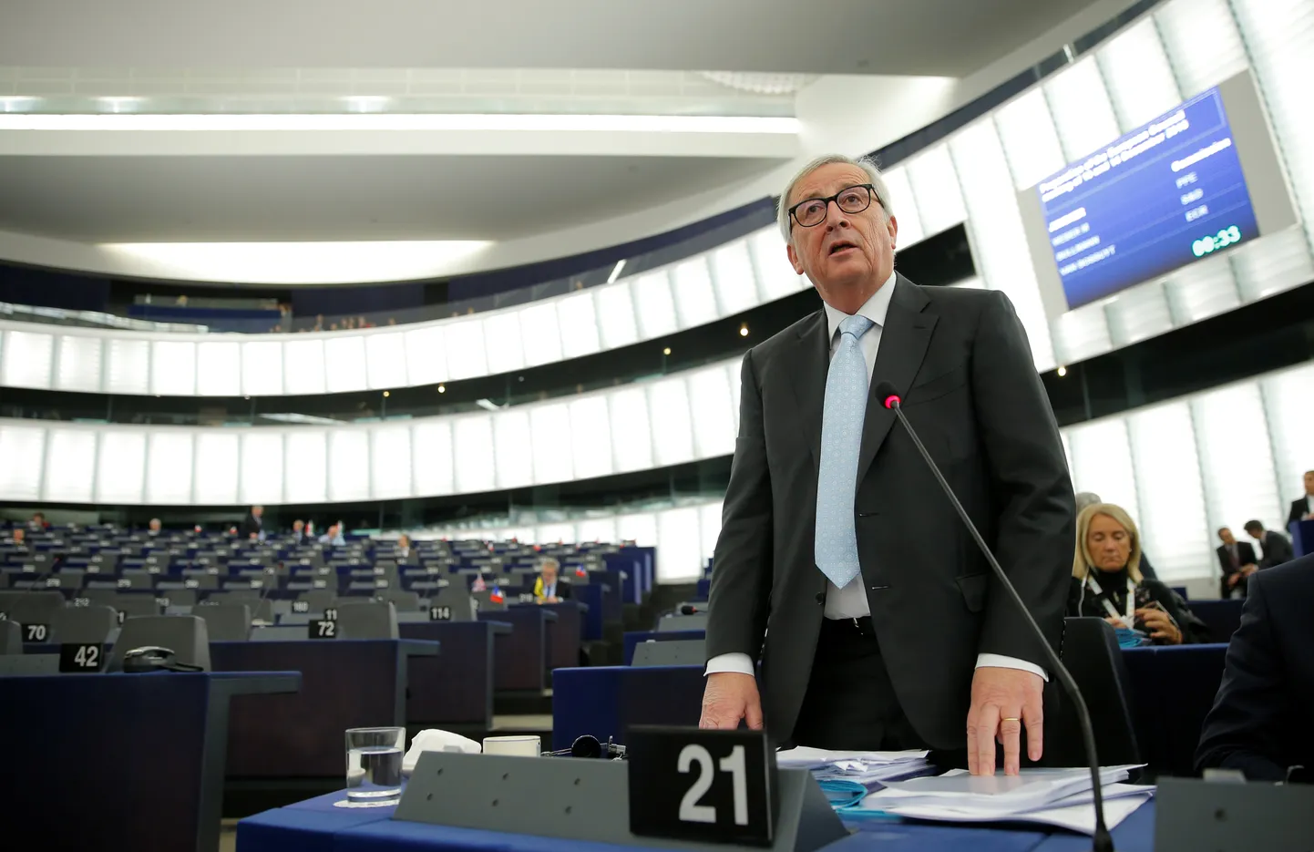 Euroopa Komisjoni president Jean-Claude Juncker täna Strasbourgis europarlamendis.