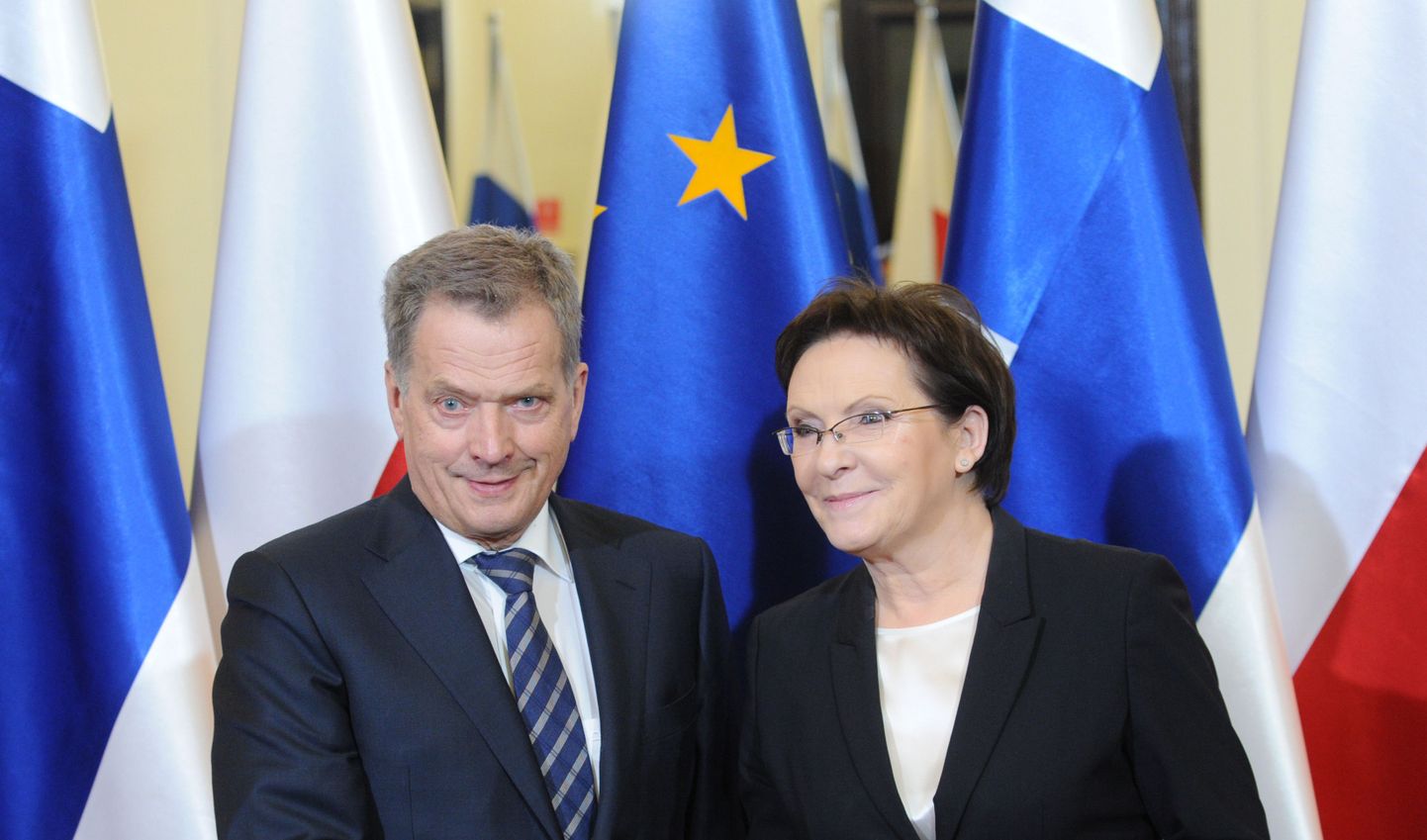 Soome president Sauli Niinisto ja Poola peaminister Ewa Kopacz.