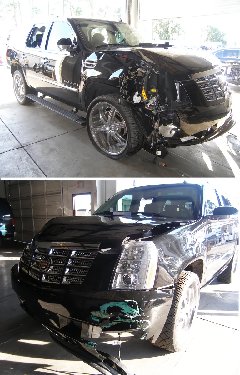 Tiger Woodsi Cadillac, mille ta 2009. aasta sügisel puruks sõitis. Sellest avariist sai alguse allakäigulaviin, mille Woods on suutnud peatada alles kümmekond aastat hiljem.