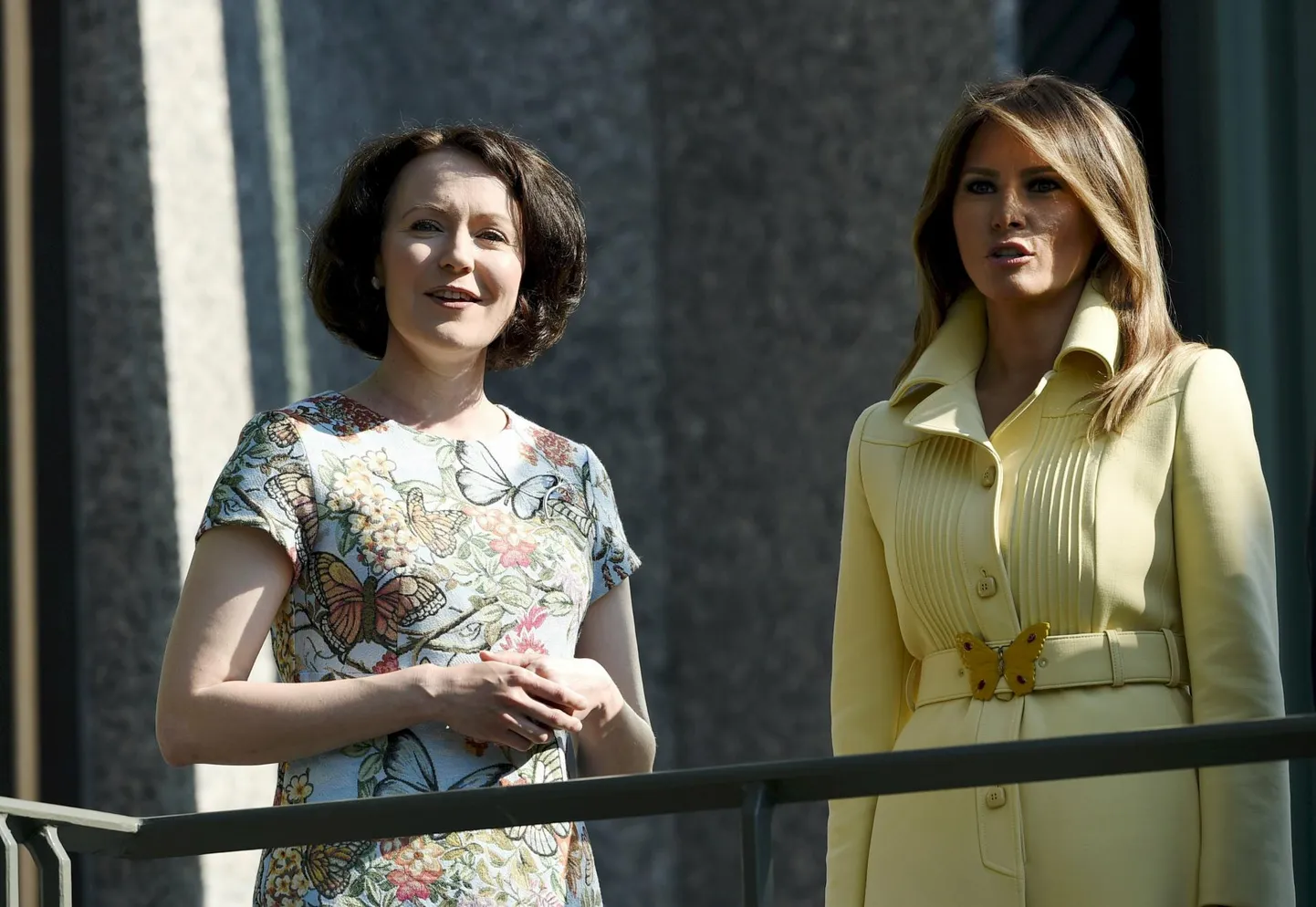 Jenni Haukio ja endine USA esileedi Melania Trump Helsinkis. FOTO: Martti Kainulainen/Lehtikuva