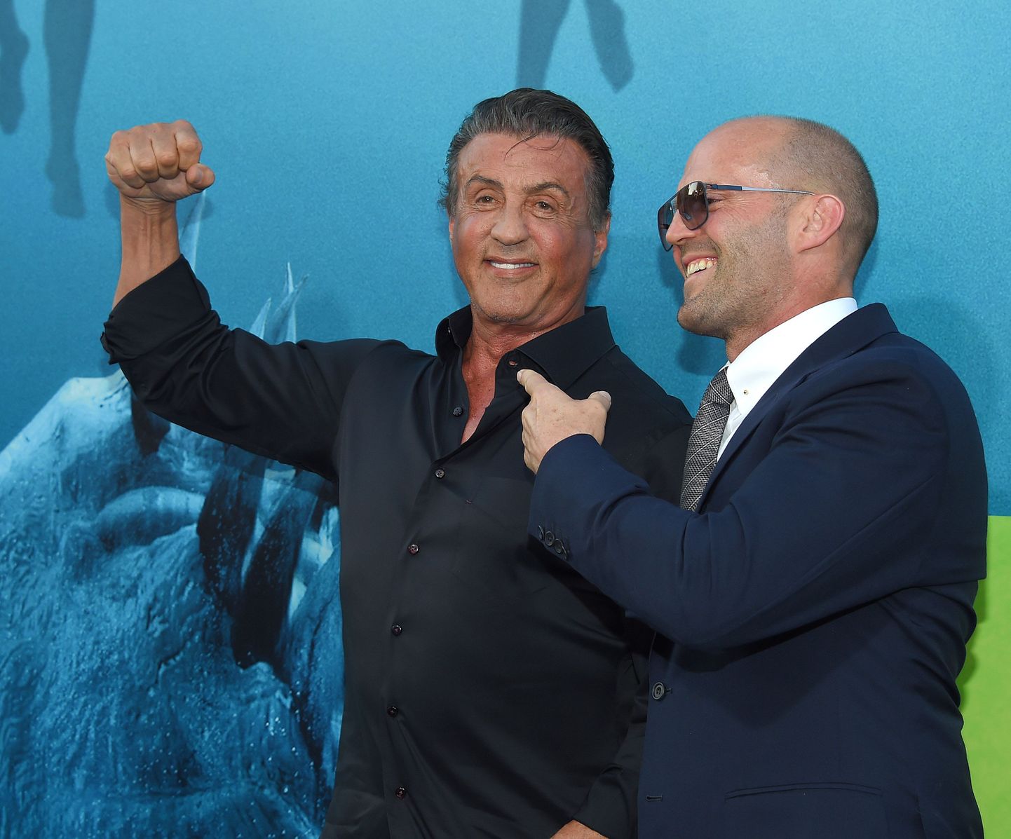 Jason Statham ja Sylvester Stallone «Megi» esilinastusel