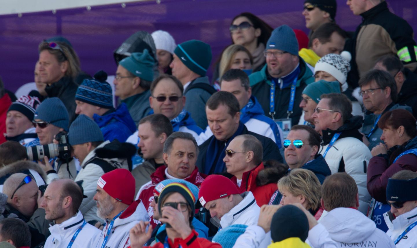 Sotši olümpia 2014: Vladimir Putin, Dmitri Medvedev, Carl Gustaf, Neinar Seli, Erich Teigamägi, Sandor Liive.