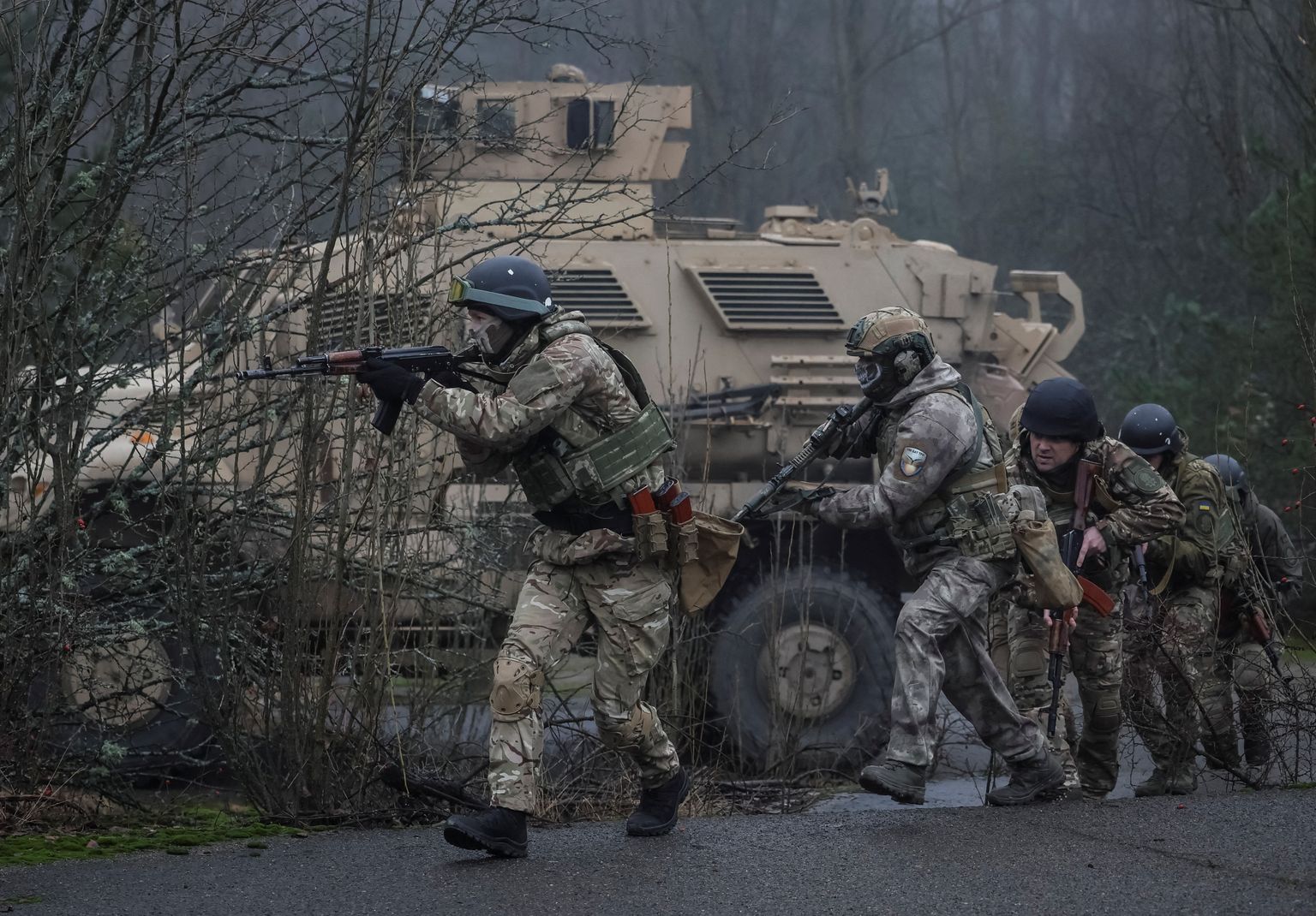 Ukraina sõjaväelased õppustel, valmistumas venelaste pealetungiks.20. jaanuar 2023.