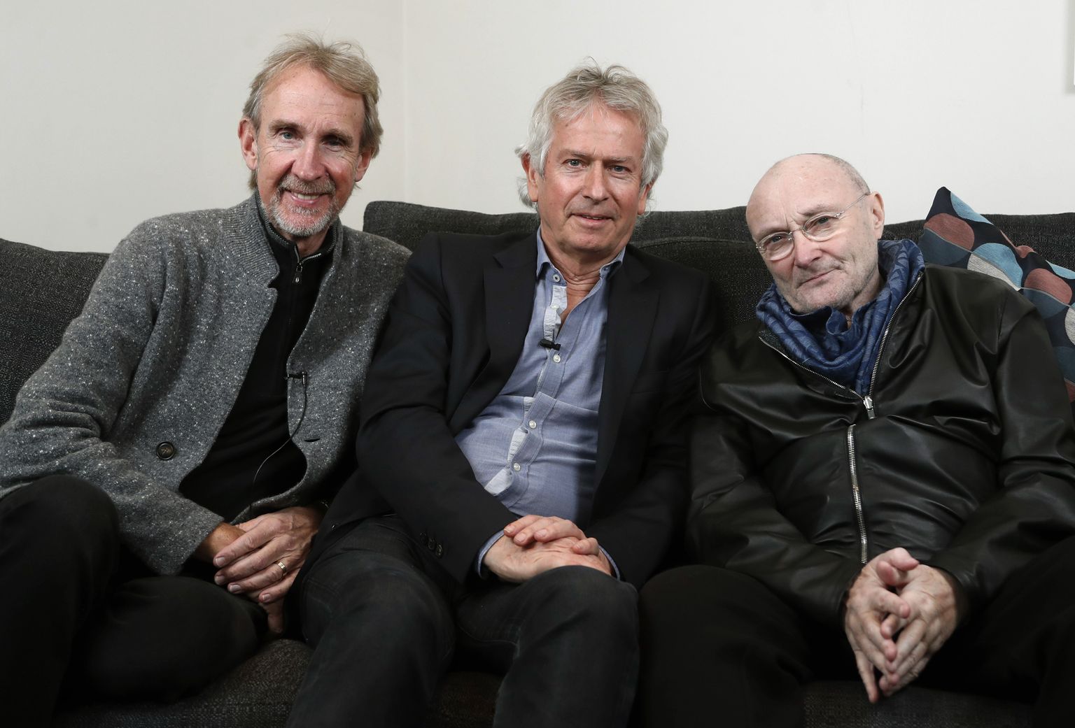 Ansambel Genesis 2020. aastal. Fotol vasakult Mike Rutherford, Tony Banks ja Phil Collins.