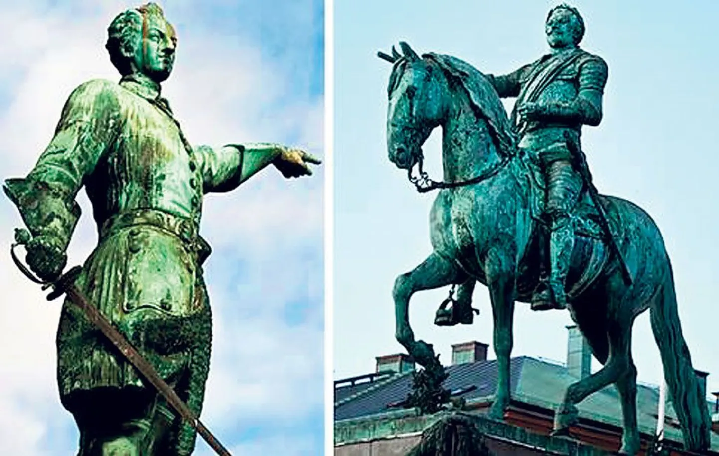 Rootsi kuningate Karl XII ja Gustav II Adolfi kujud tahetakse kolida nurga taha.