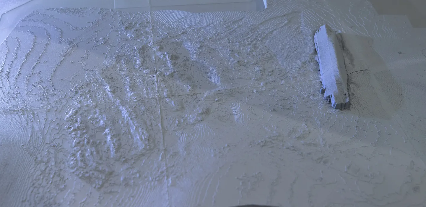 3D-model of the wreck of MS Estonia in the bottom of the Baltic Sea.