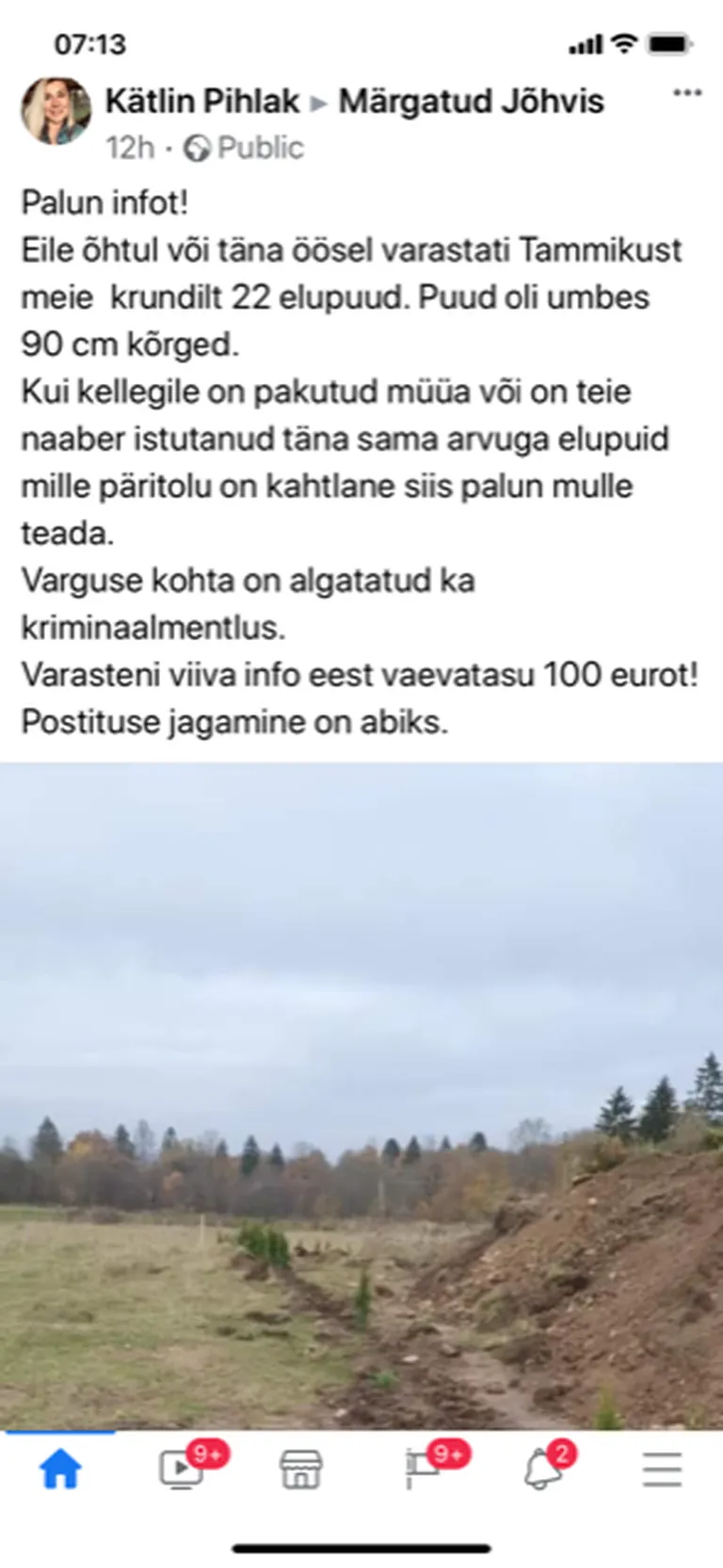 Varastatud elupuude asukoht