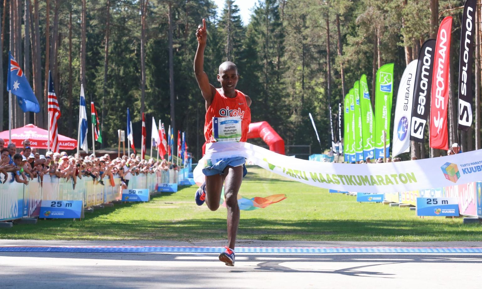 Keenia välejalg Ibrahim Mukunga Wachira võitis eile juba neljanda Tartu jooksumaratoni.