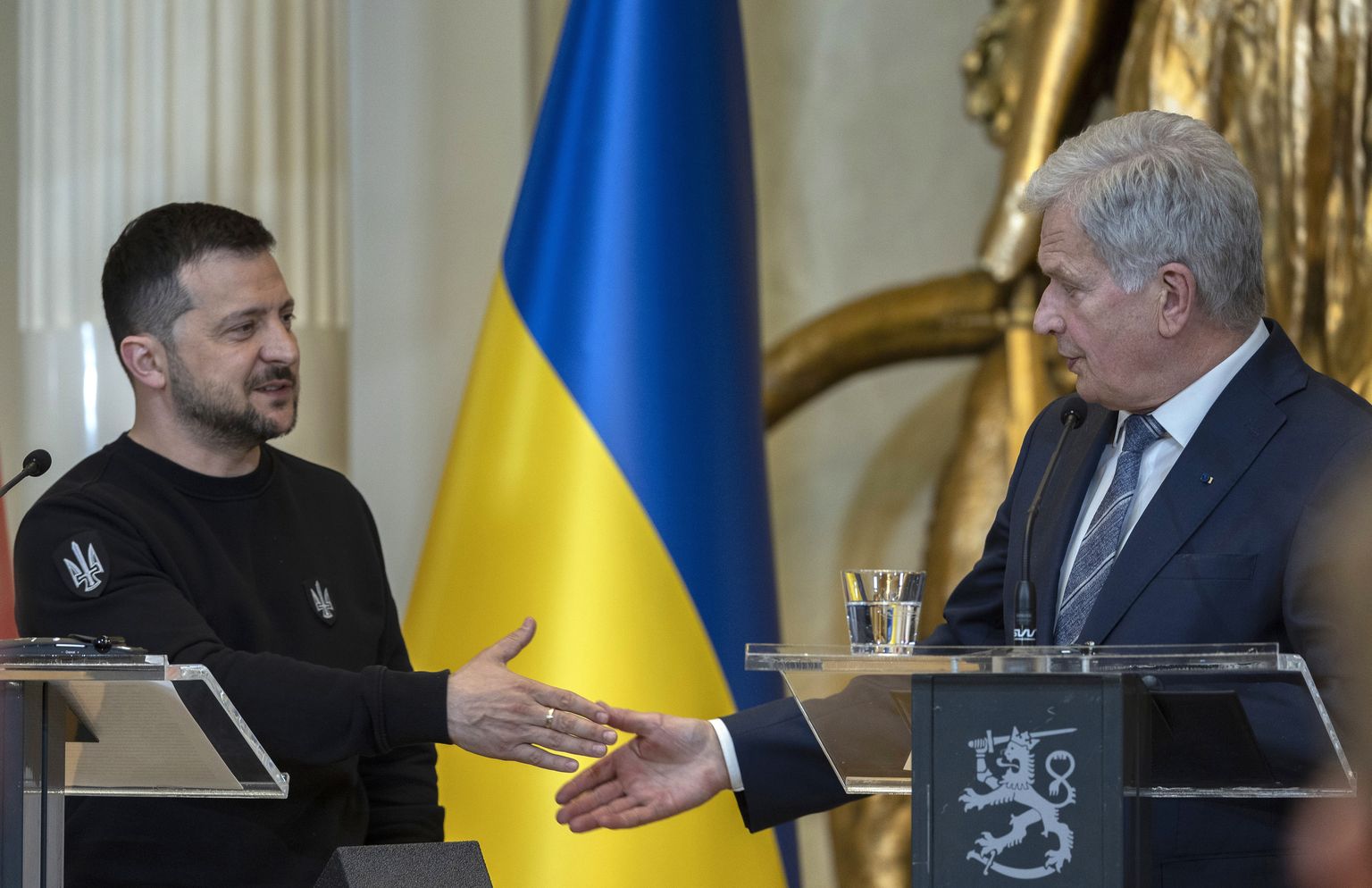 Soome president Sauli Niinistö ja Ukraina riigipea Volodõmõr Zelenskõi 3. mail kohtumisel Helsingis.