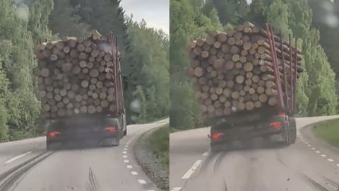 VIDEO ⟩ «Täiesti kuradi hull!» Rootsis Eesti numbrimärkidega sõitnud puiduveok põhjustas korraliku kaose