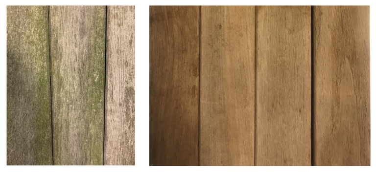 HP Renovatoriga töödeldud puit enne ja pärast