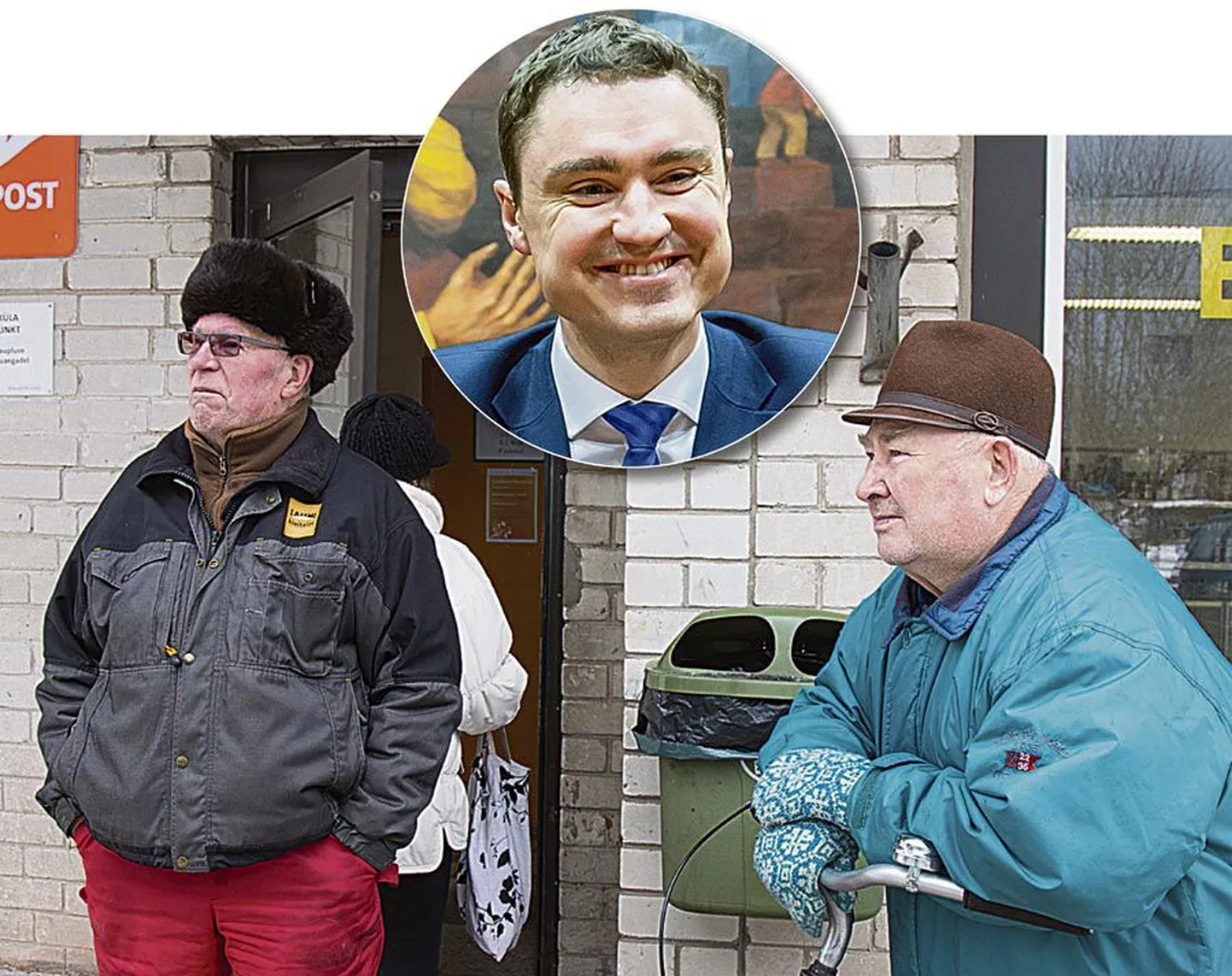 Auväärt elukogemusega Mõisaküla elanikud Juhan Rebane (vasakul) ja Aleksei Buschin annavad oma hinnangu peaminister Taavi Rõivasele (ülemisel fotol). Nende arvamused peegeldavad Turu-uuringute aktsiaseltsi viimase küsitluse tulemusi.