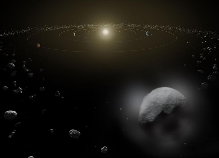 NASA kunstniku pilt asteroidide vööst