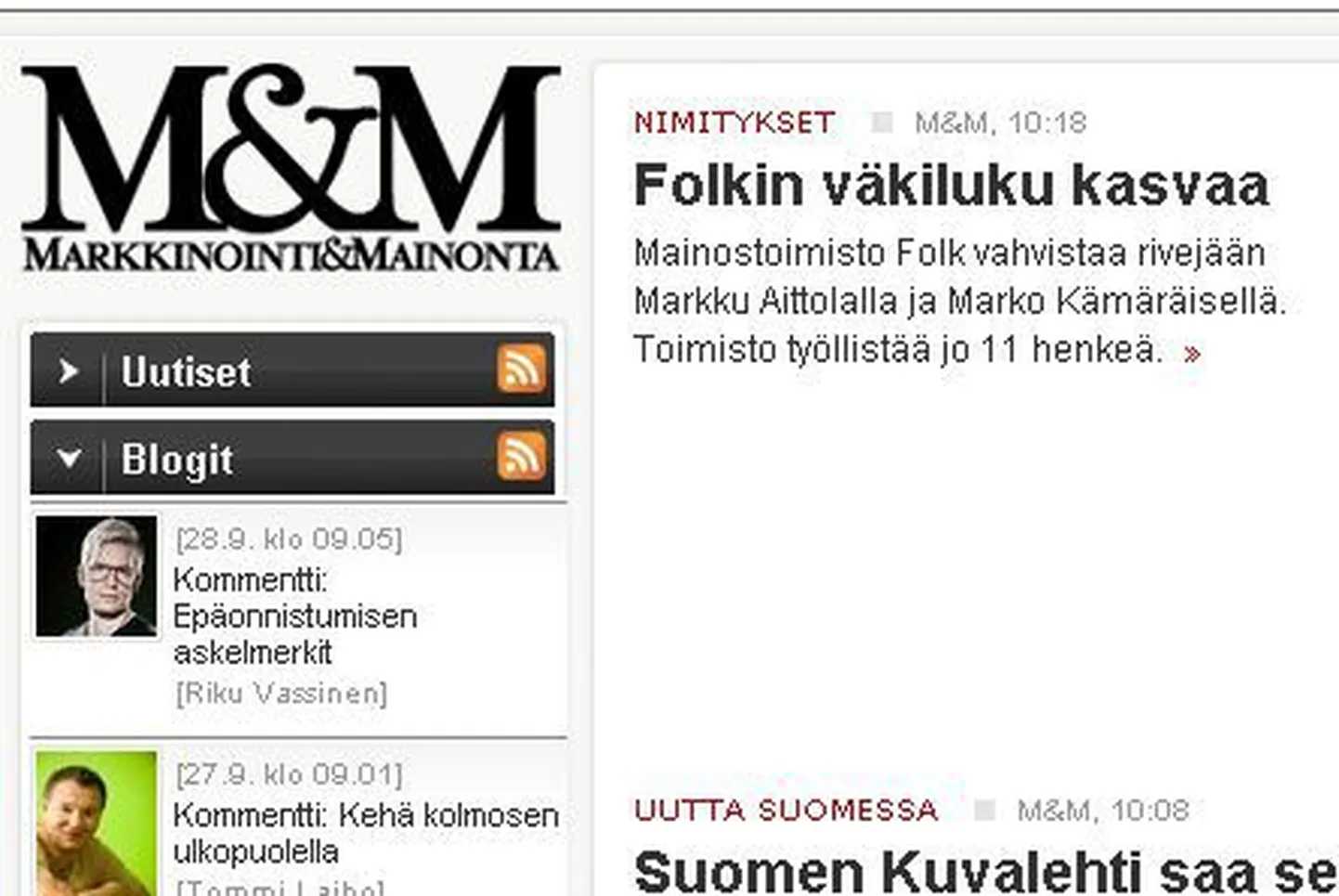 Frahment Soome turunduslehe kodulehelt.
