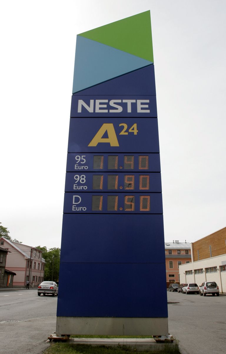 Kütusehinnad 2005. aastal Neste tanklas.