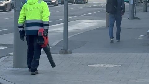 Tallinna tänavatel nähti kummaline koristustegevus tuulega