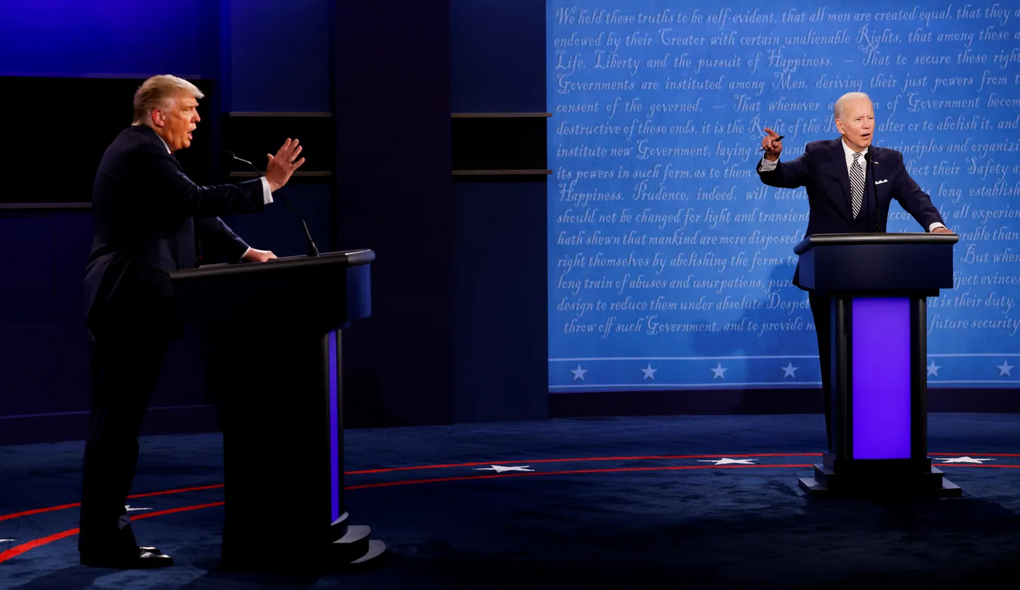USA president Donald Trump ja tema vastaskandidaat demokraat Joe Biden pidasid esimese valimiseelse televäitluse.