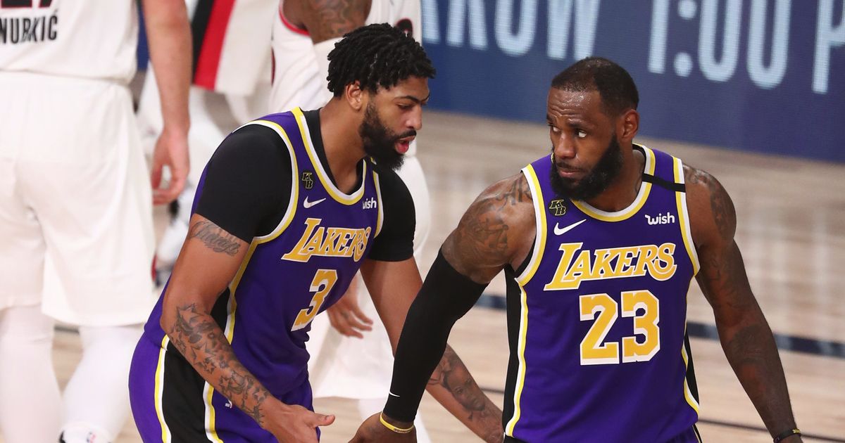 James And Davis Score More Than Half Lakers Victory Over Trail Blazers Basketball World Today News