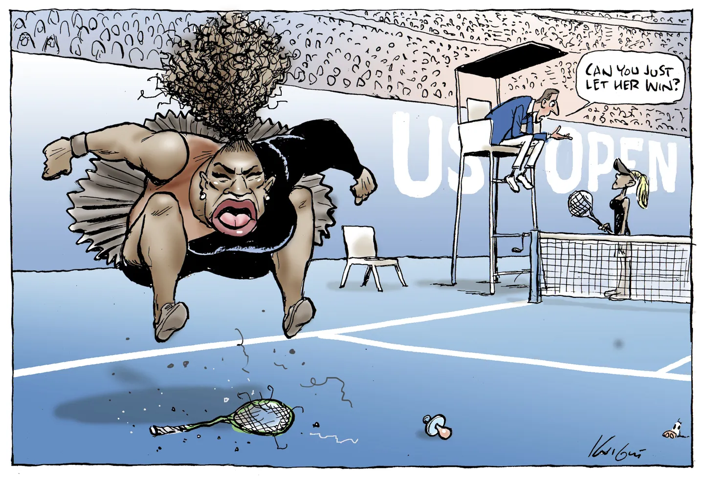 Skandaalne Mark Knighti karikatuur.