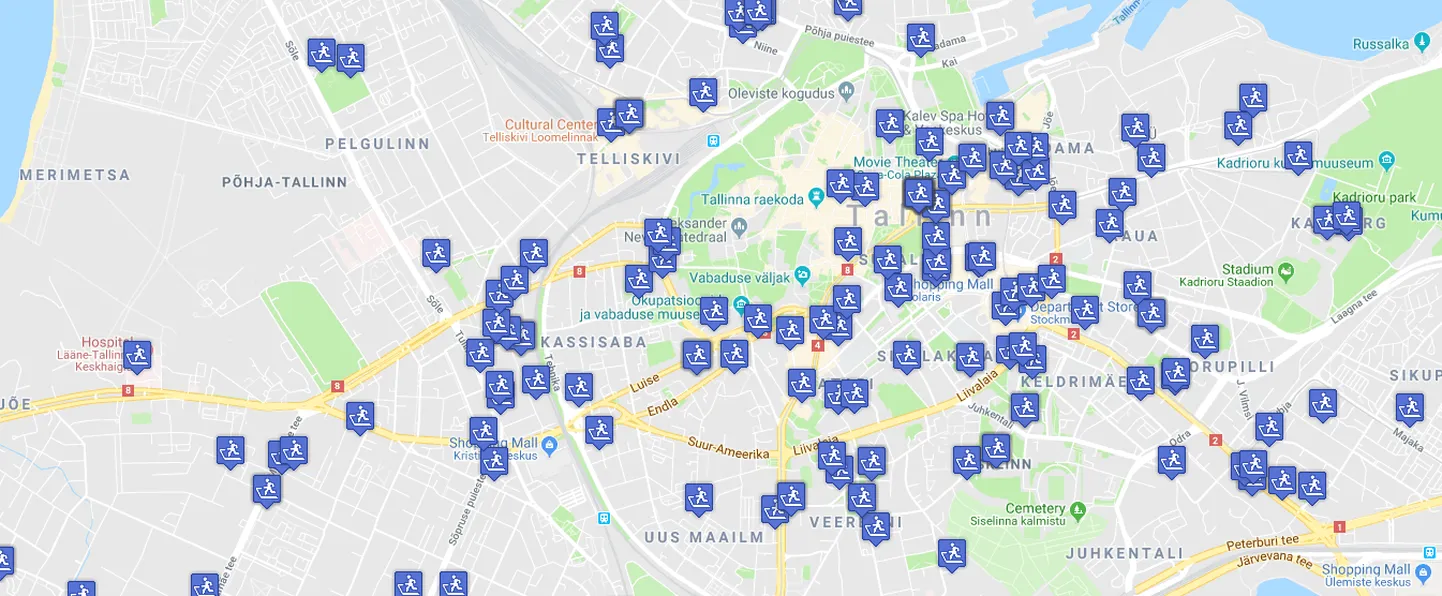 SportID vahendatavad spordiklubid Tallinna kesklinnas.