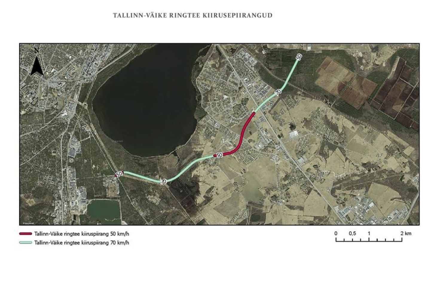 Skeem planeeritava Tallinna väikese ringtee asukoha kohta