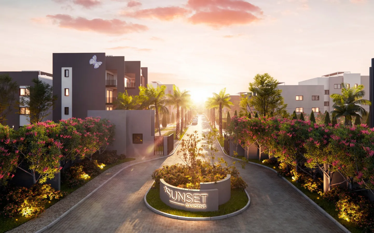 Sunset Ggardens.Визуализация.