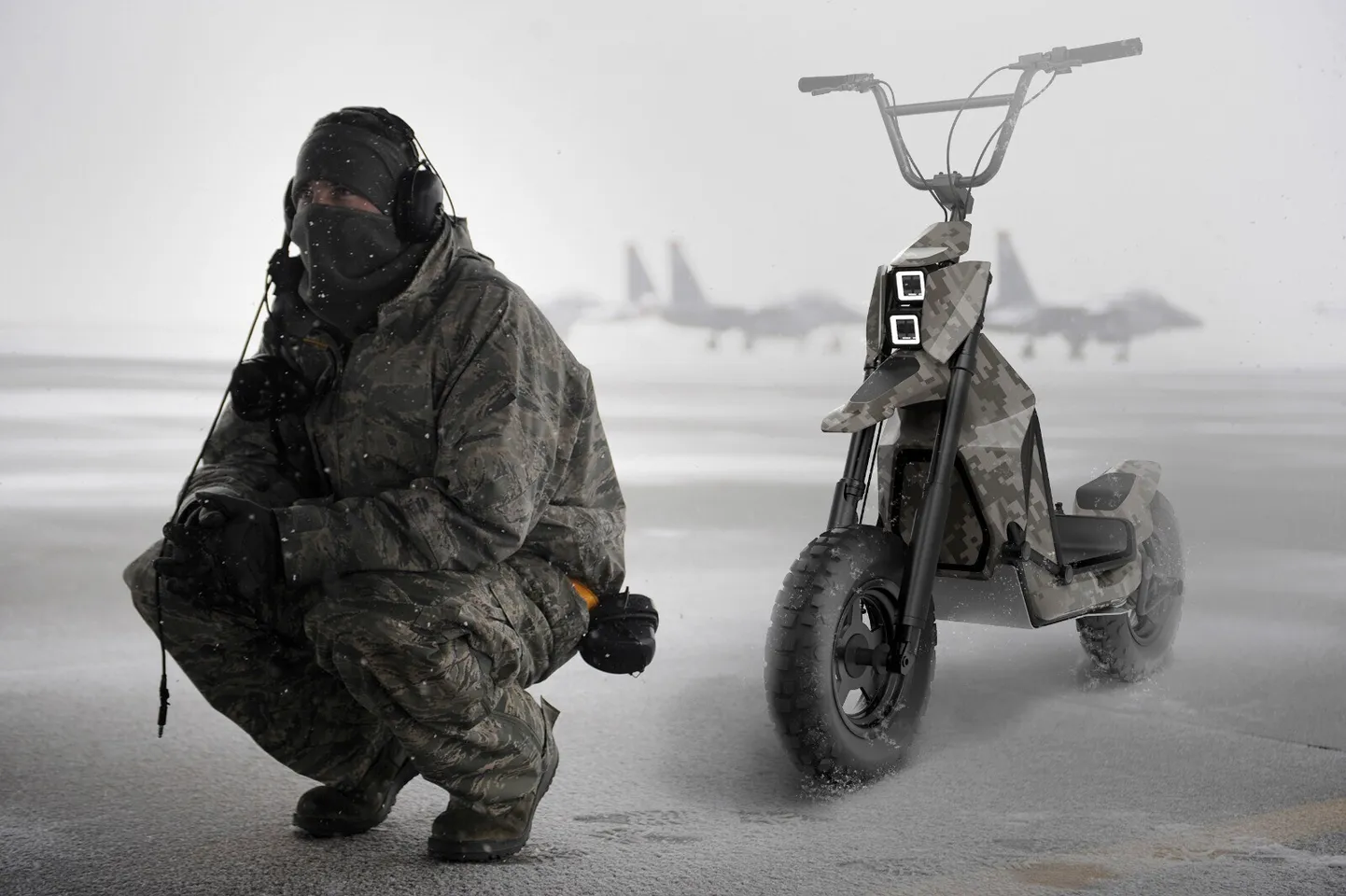 Latvijā ražotais militārais elektroskūteris