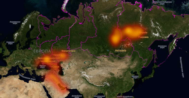 Metsatulekahjud Venemaal 08.08 seisuga.