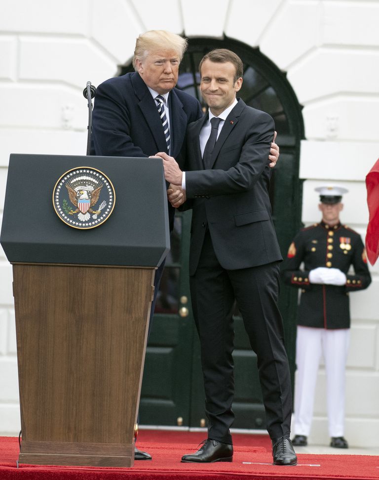 Emmanuel Macron kiitis kohtumisel USA ja Prantsusmaa lähedasi suhteid.