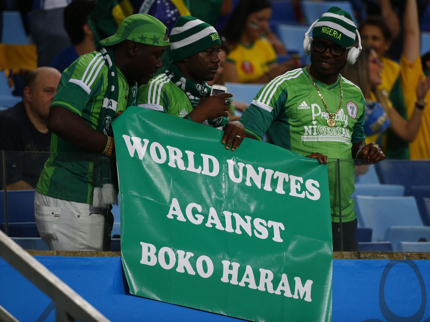 Nigeeria jalgpallisõbrad riputasid Boko Harami vastase loosungi välja koguni jalgpalli MMil Brasiilias.