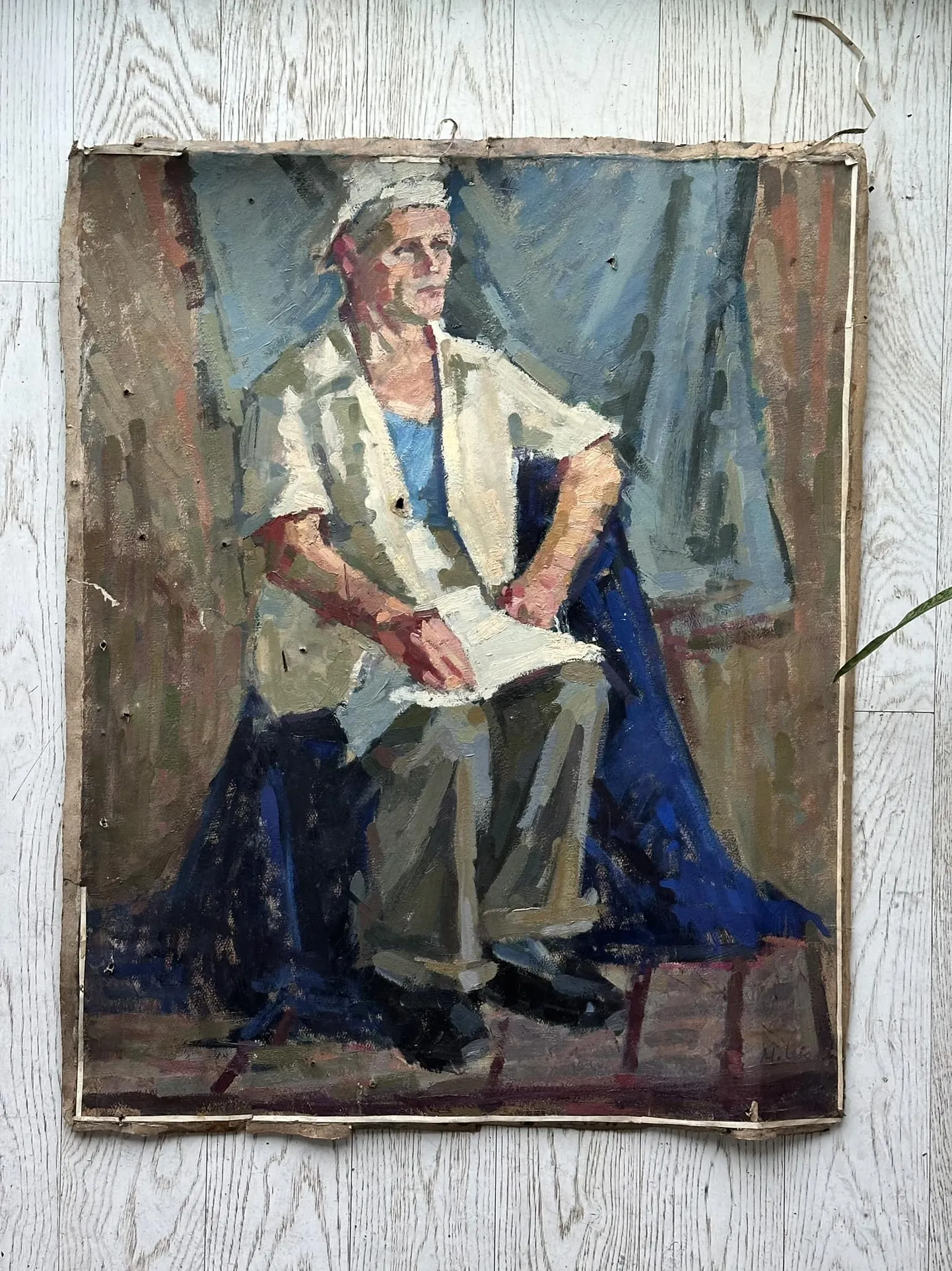 Signatuur M. Leis maalil kinnitab, et tegemist on Malle Leisi maaliga.