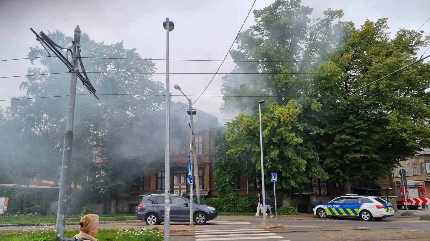 Пожар на улице Копли в Таллинне.