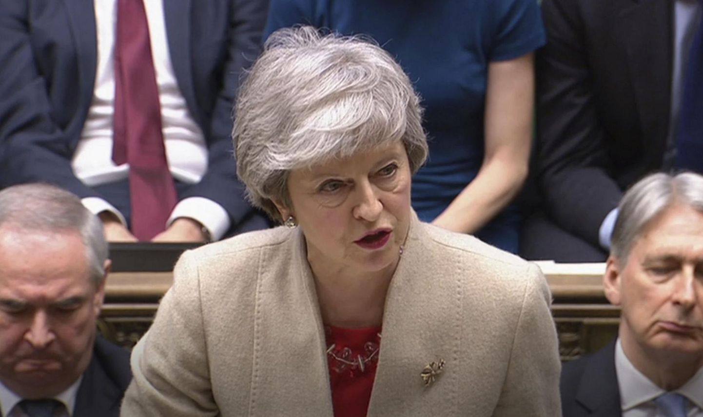 Briti peaminister Theresa May reedel parlamendis.