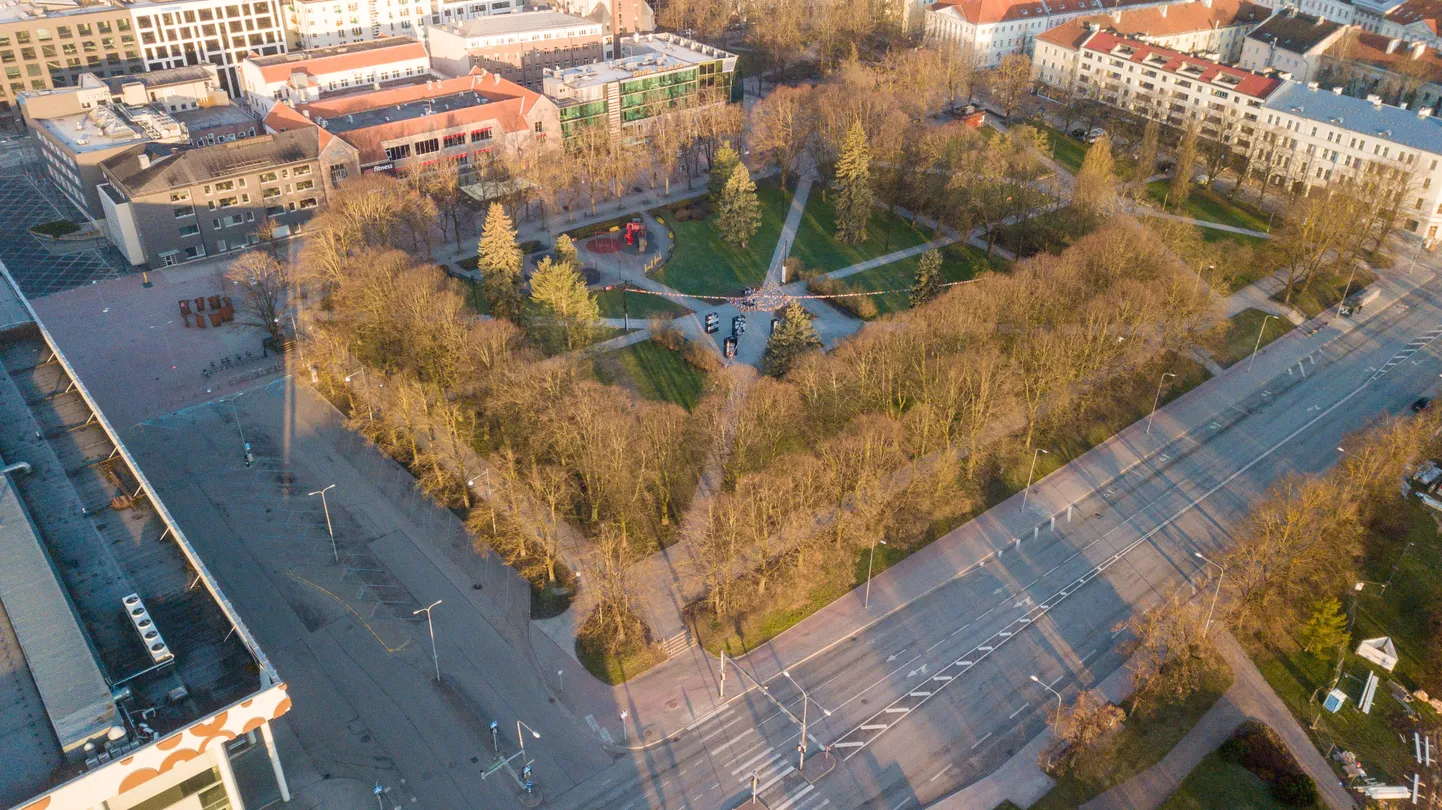 Droonivaade Tartu Keskpargile.