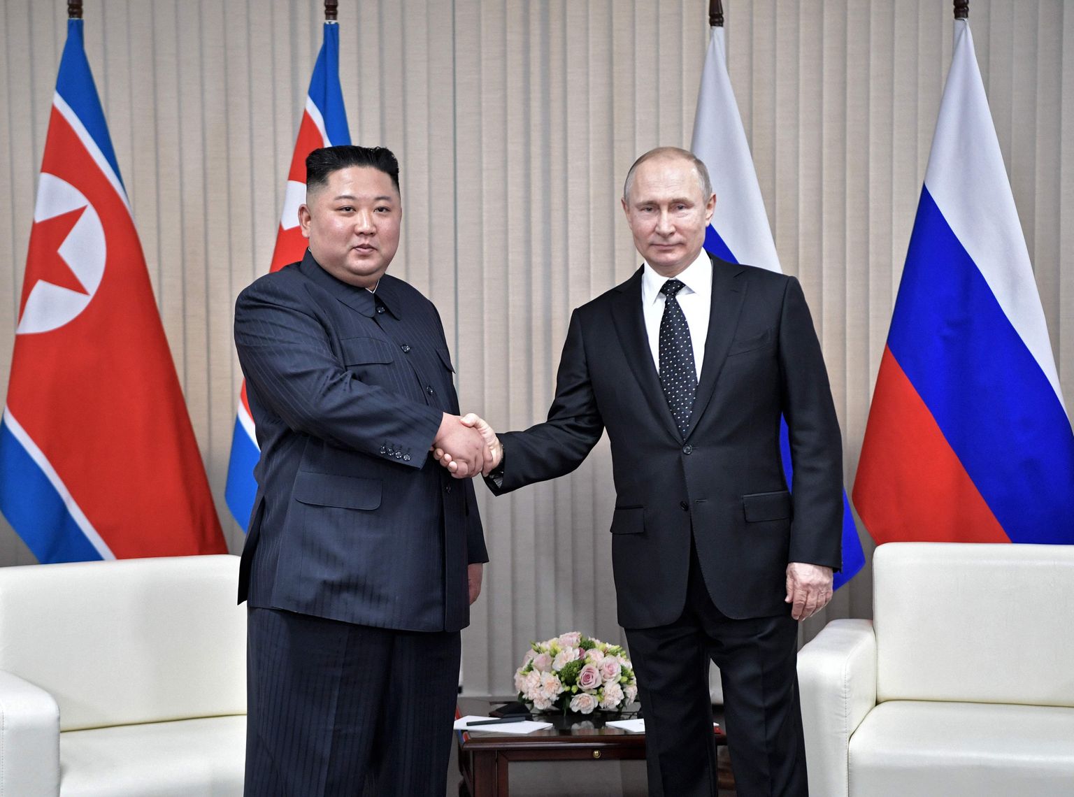 Venemaa president Vladimir Putin ja Põhja-Korea liider Kim Jong-un kohtusid aprillis 2019 Vene Kaug-Ida linnas Vladivostokis