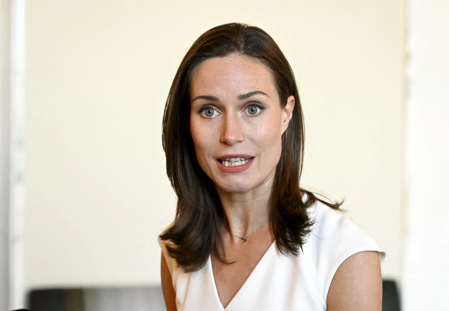 Sanna Marin pressikonverentsil Soome parlamendis 7. septembril 2023